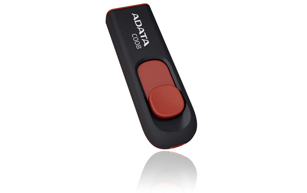 ADATA C008 64GB Retractable USB 2.0 Flash Drive (Black/Red)