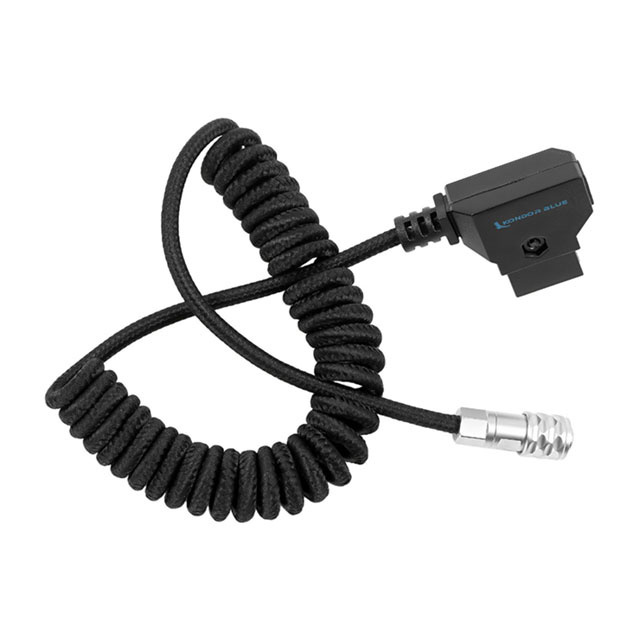 Kondor Blue Coiled D-Tap to BMPCC 6K/4K Power Cable for Blackmagic - Black