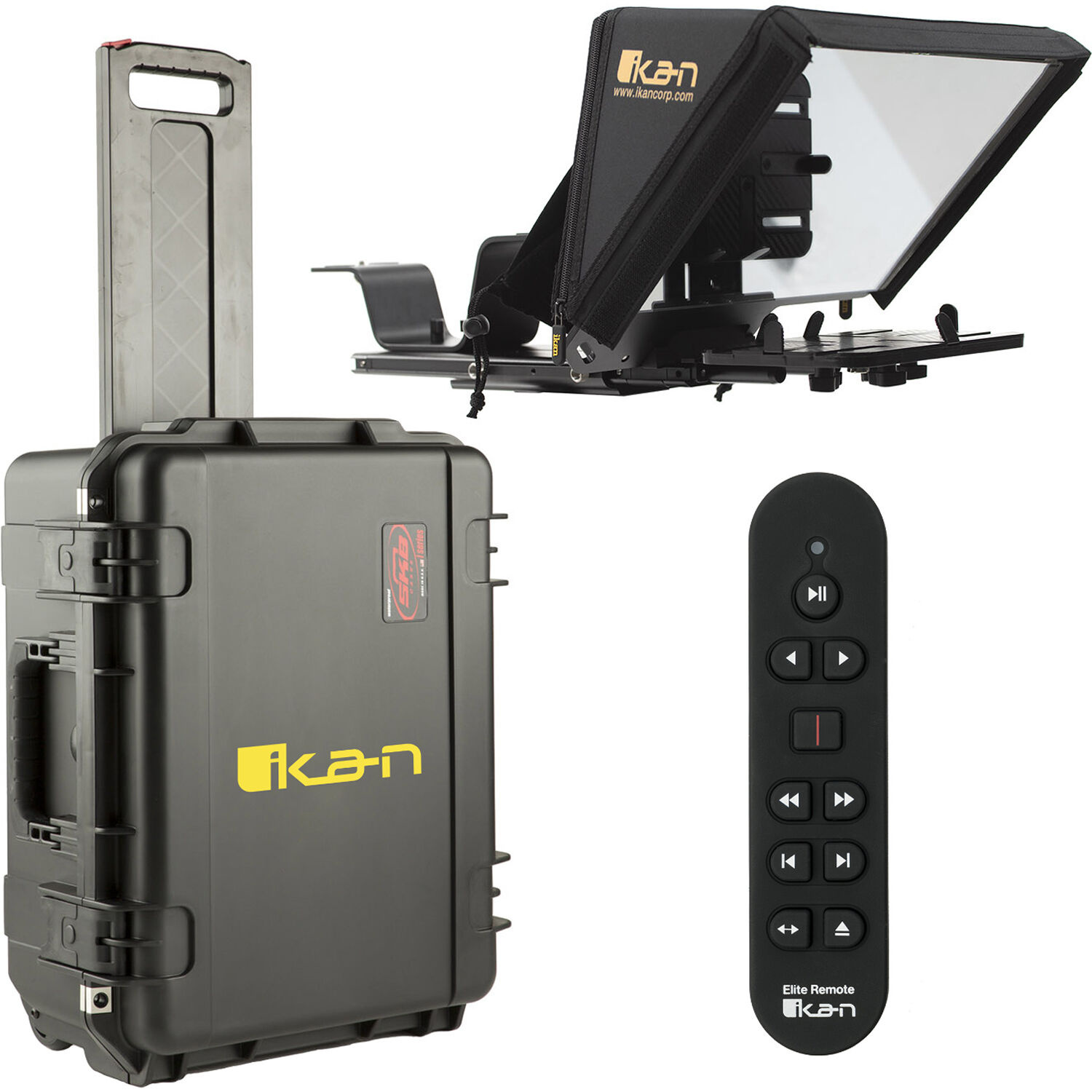 Ikan Elite Pro Universal Teleprompter for iPad and iPad Pro with Bluetooth Remote & Hard Case (V2)
