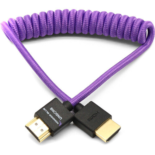 Kondor Blue Gerald Undone Full HDMI Cable 30-60cm (12"-24") Coiled (Purple MK1)