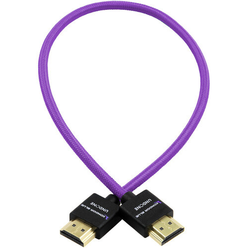 Kondor Blue Gerald Undone MK2 Full HDMI Straight Braided Cable 40cm (16") (Purple)