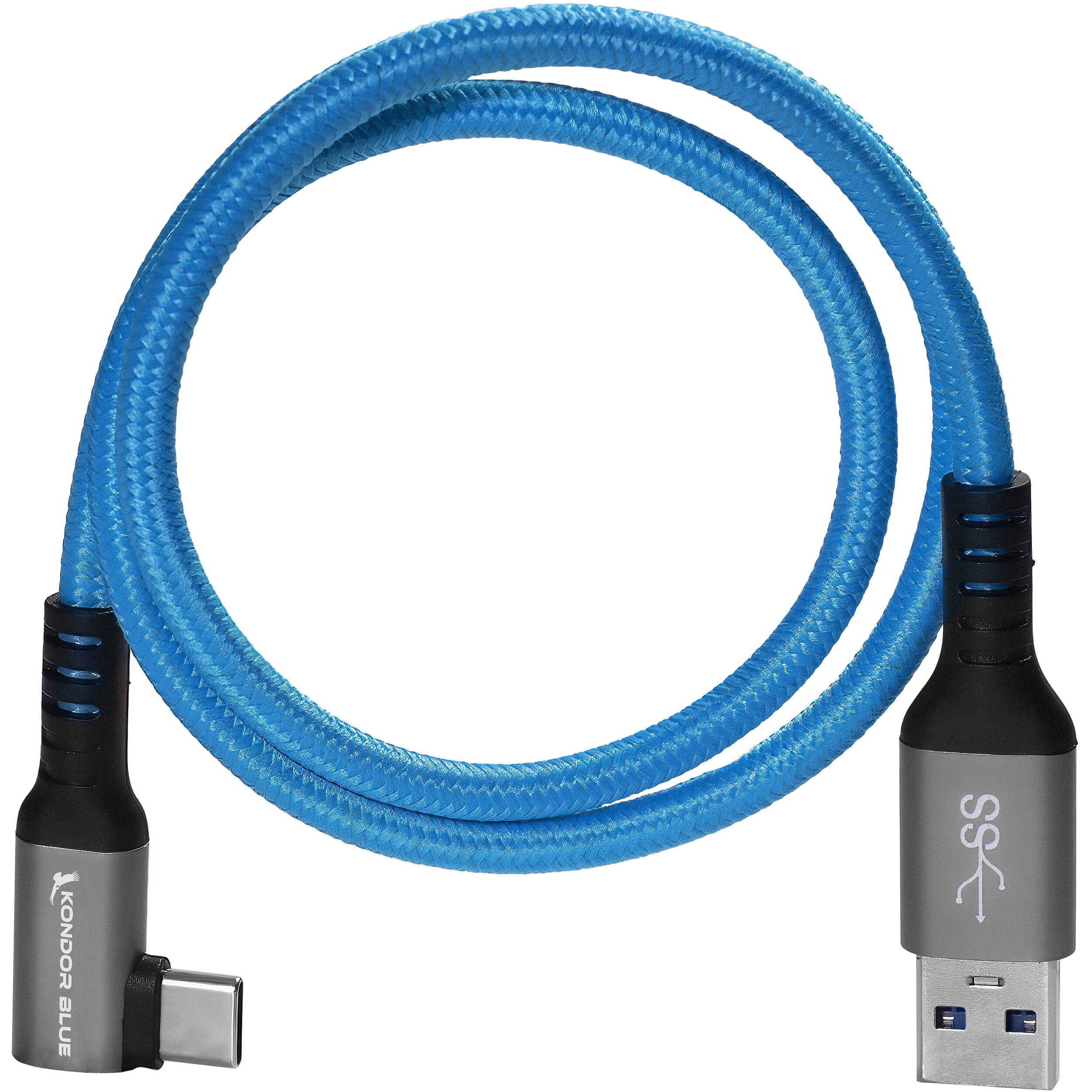 Kondor Blue USB-A to USB-C 3.0 Right Angle Cable (1.5m)
