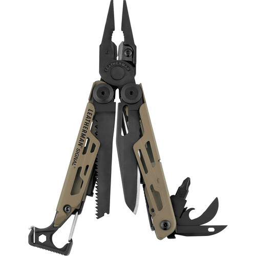 Leatherman Signal Multi Tool with Black Nylon Sheath Coyote Tan