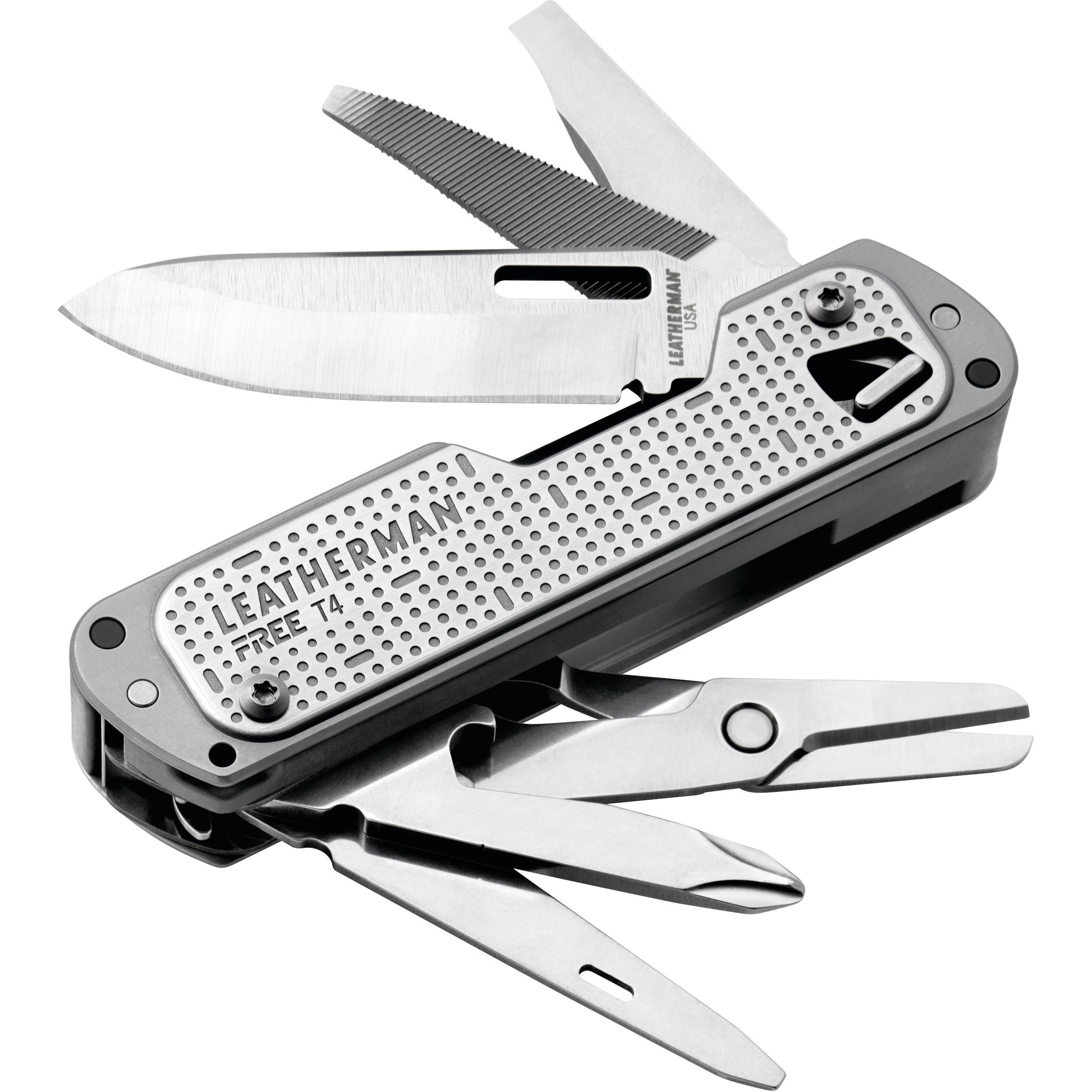 Leatherman FREE T4 Pocket Knife Multi-Tool (Stainless)