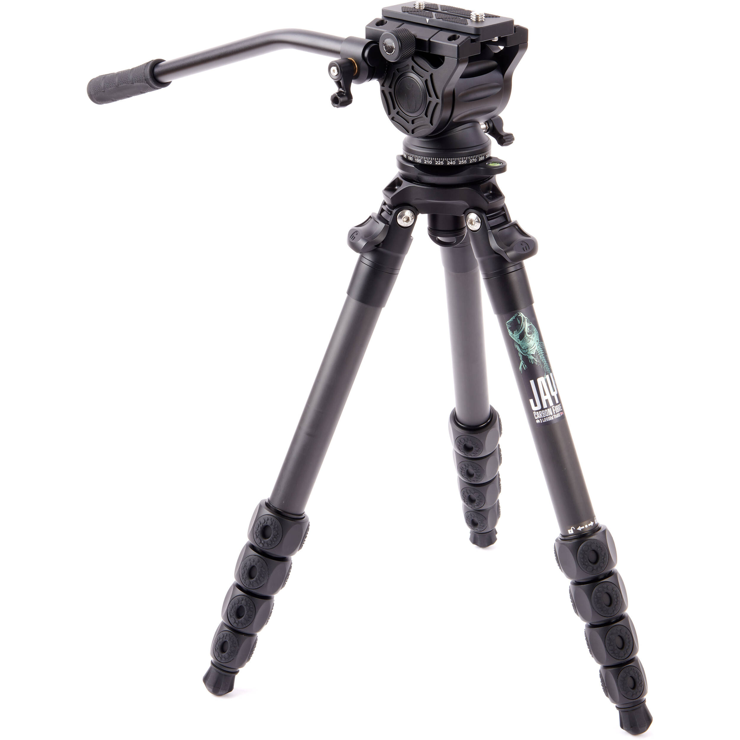 3 Legged Thing Legends Jay Carbon Fibre Tripod with Leveling Base and Cine-A Head (Darkness)