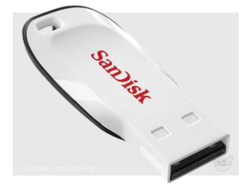 SanDisk Cruzer Blade USB Flash Drive 8GB - White