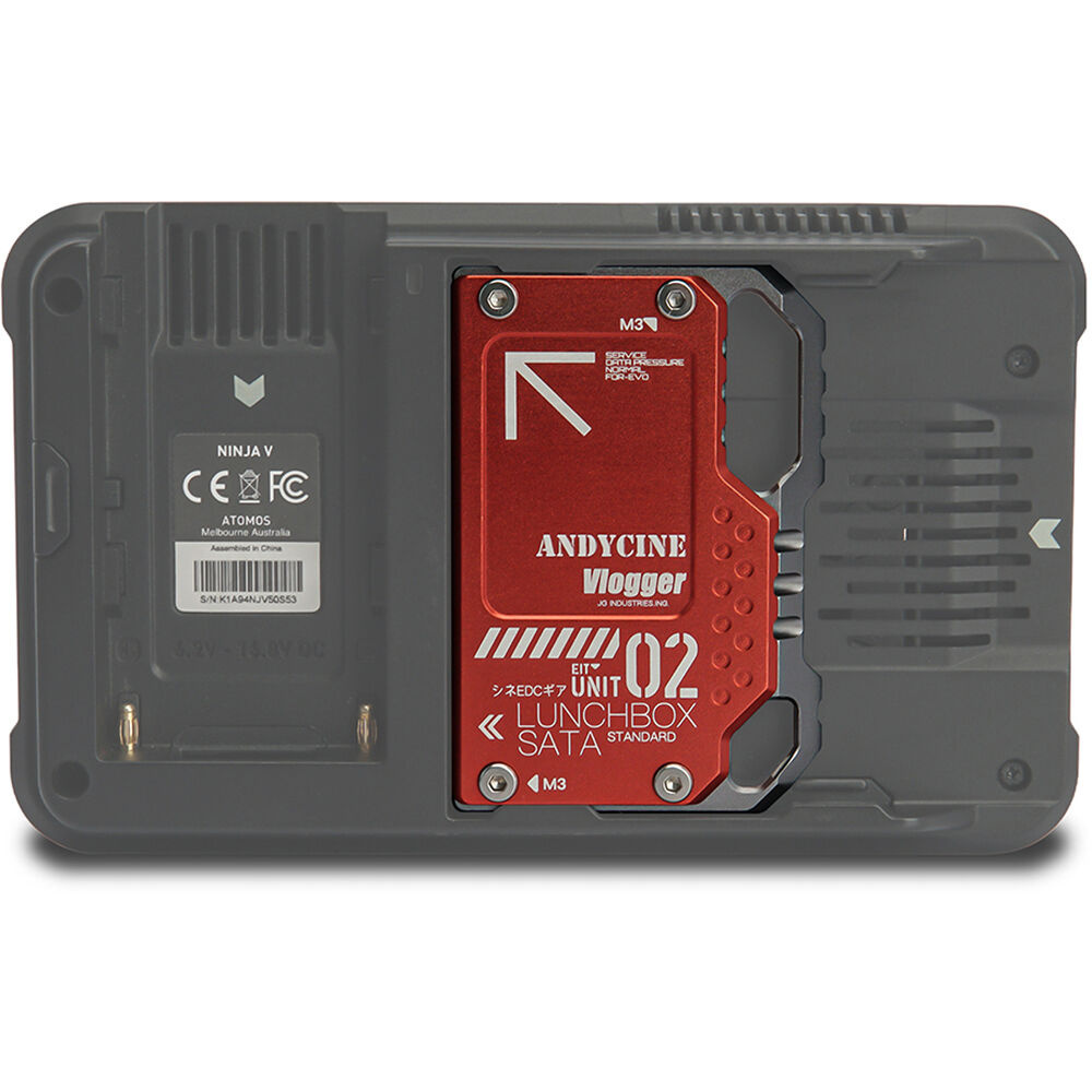 ANDYCINE LunchBox II Magnalium Case for SATA SSD to Atomos Ninja V/V+ Attachment (Red)