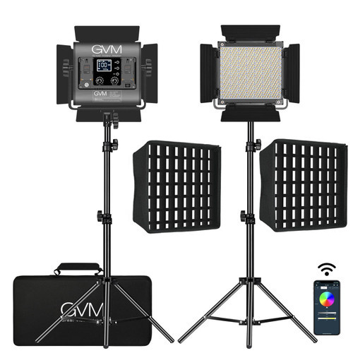 GVM 850D RGB Bi-Colour LED Video Light with Softbox (2-Light Kit)