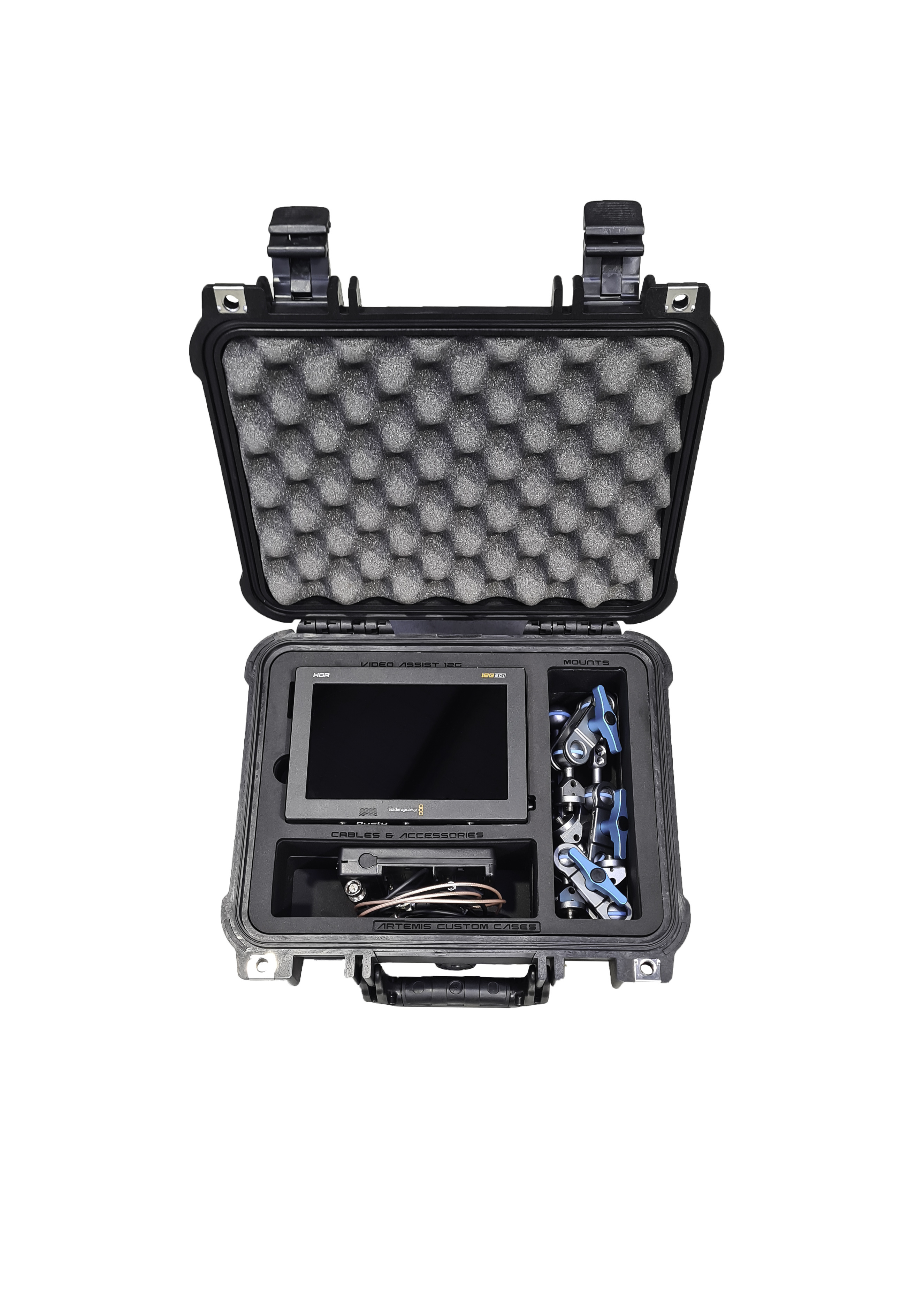 Artemis Custom Foam Insert For Blackmagic 12G Video Assist (Fits Pelican 1400 Hard Case)