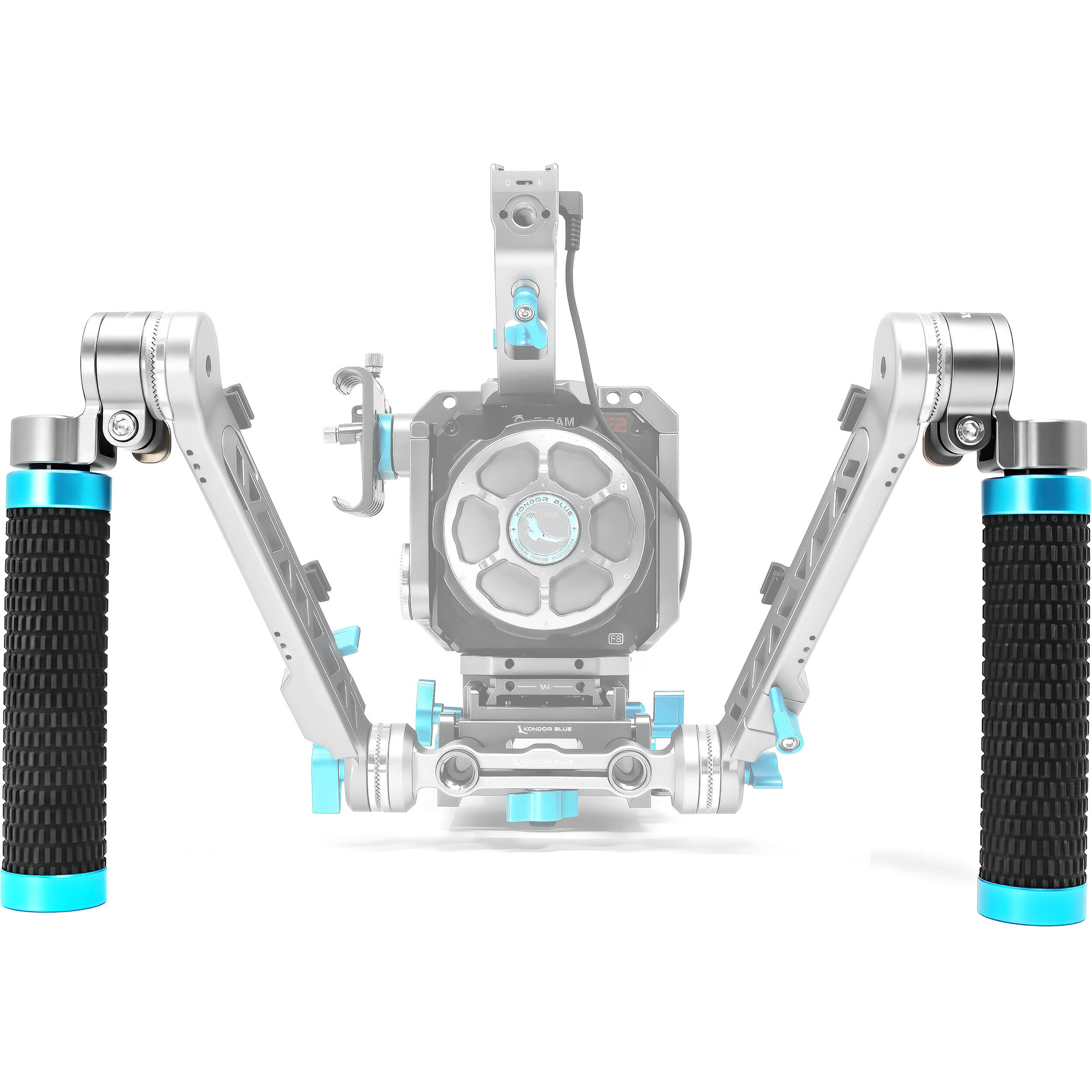 Kondor Blue Quick Release Rosette Handgrip Set with Dual-Rod Clamp (Space Grey)