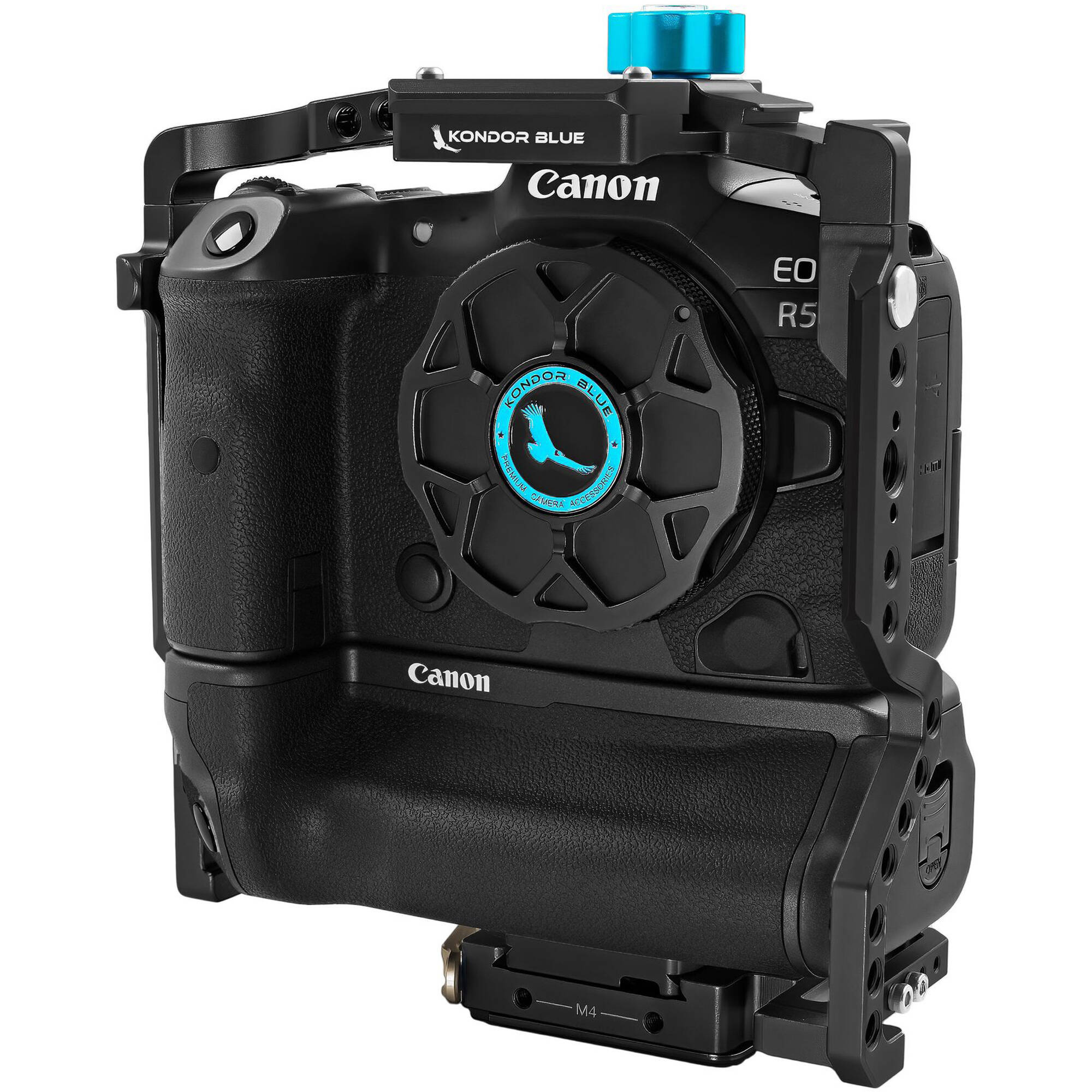 Kondor Blue Camera Cage for Canon EOS R5/R6/R with Battery Grip (Cage Only, Raven Black)