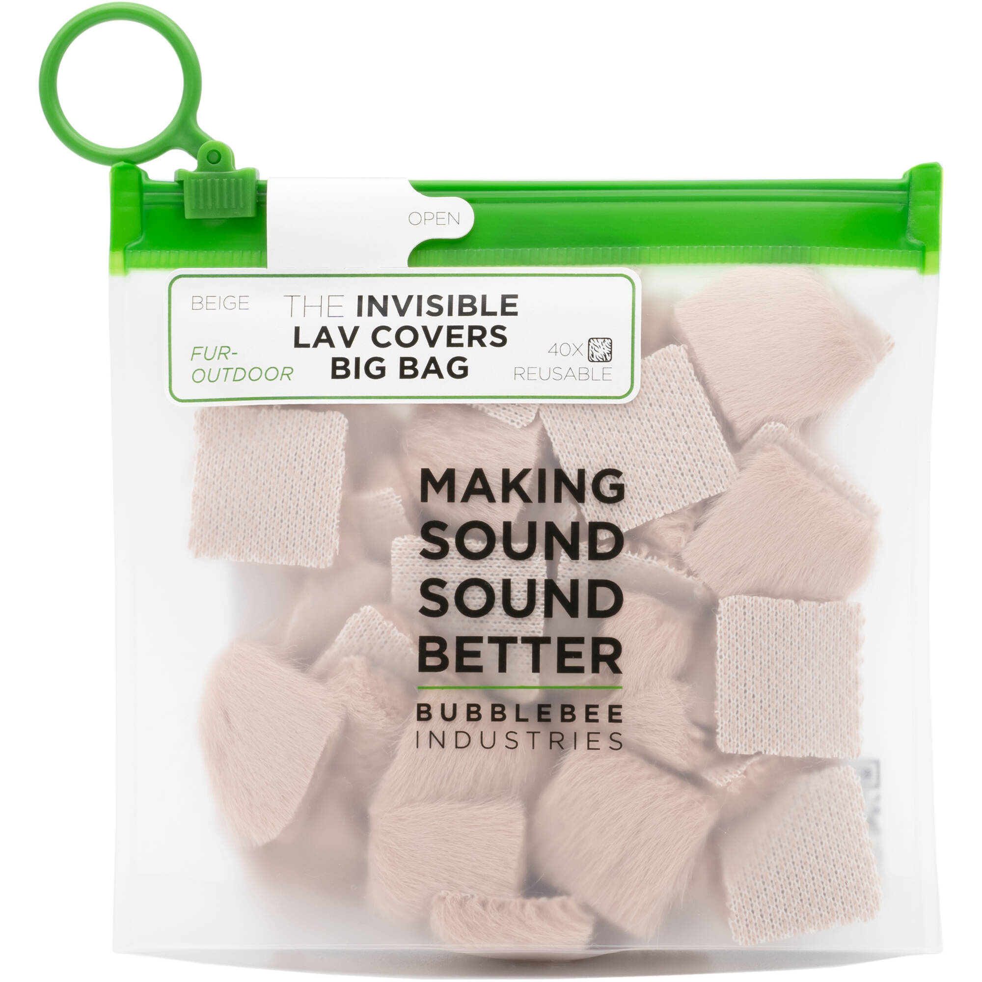 Bubblebee Industries Invisible Lav Covers Fur Outdoor Big Bag (40-Pack, Beige)