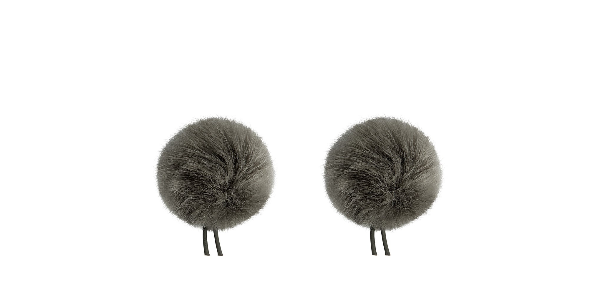 Bubblebee Industries Twin Windbubbles Imitation-Fur Windscreen Set for Lav Mics 3 to 4mm (Grey)