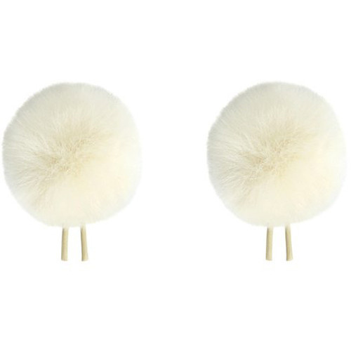 Bubblebee Industries Twin Windbubbles Imitation-Fur Windscreen Set for Lav Mics 3 to 4mm (Off-White)