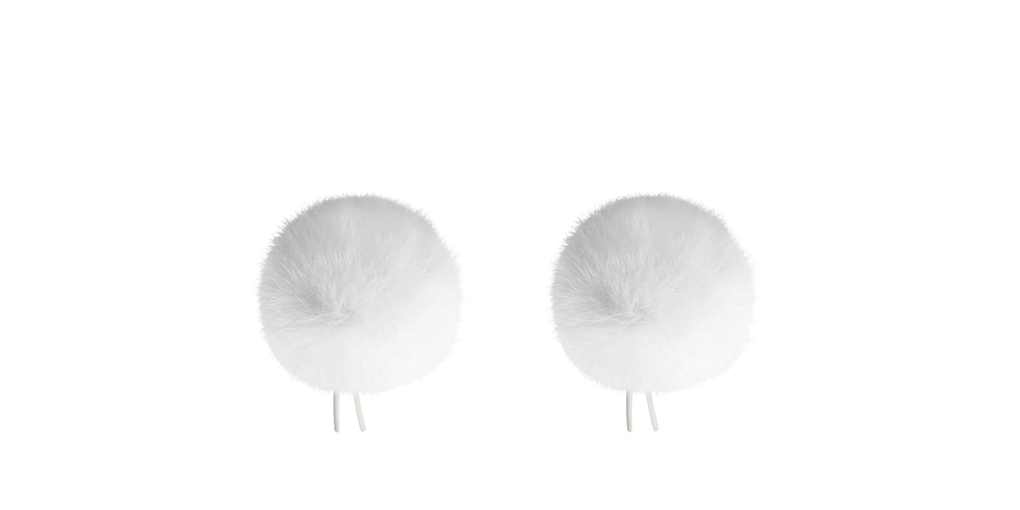 Bubblebee Industries Twin Windbubbles Imitation-Fur Windscreen Set for Lav Mics 3 to 4mm (White)