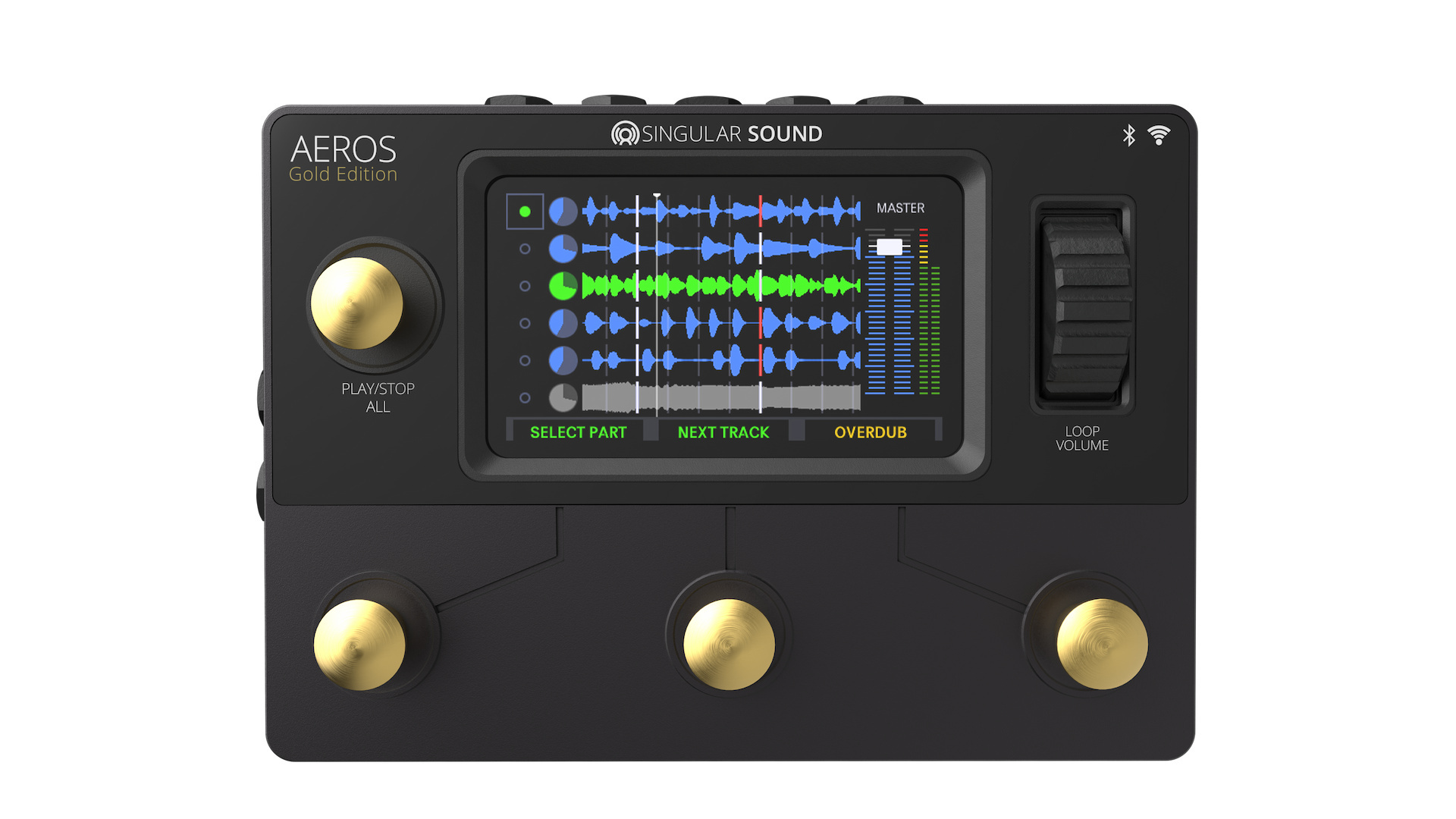 Singular Sound Aeros Loop Studio Stereo Looper Pedal (Gold)
