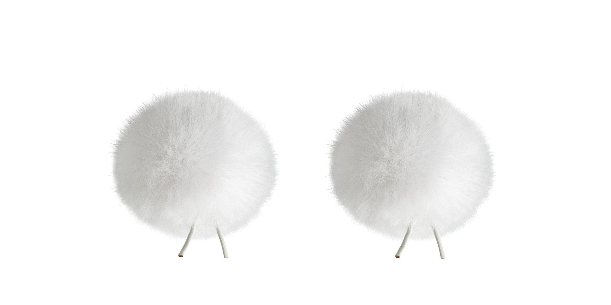 Bubblebee Industries Windbubbles Imitation-Fur Windscreen Set for Lav Mics 5 to 8mm (White)