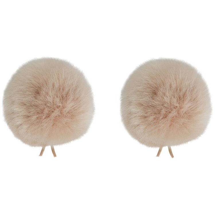 Bubblebee Industries Twin Windbubbles Imitation-Fur Windscreen Set for Lav Mics 5 to 9mm (Beige)