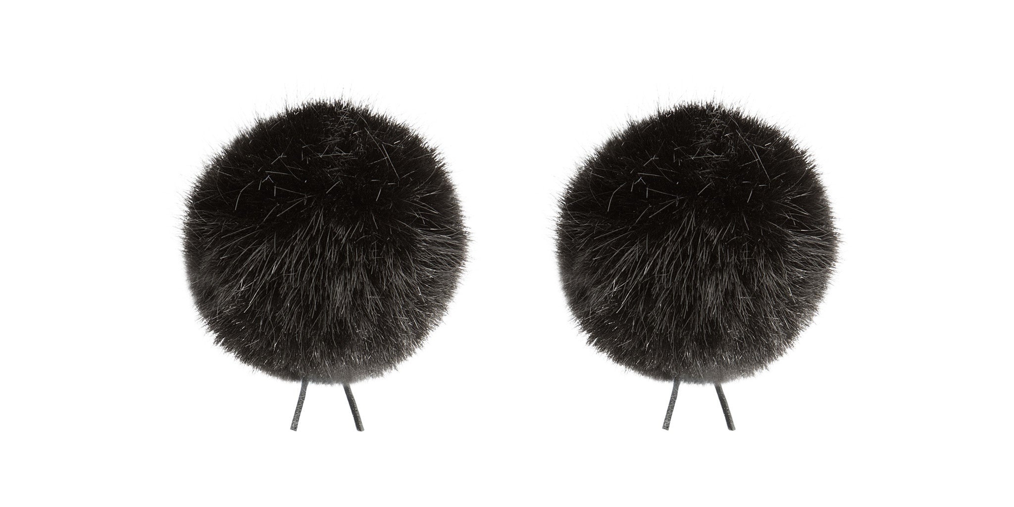 Bubblebee Industries Twin Windbubbles Imitation-Fur Windscreen Set for Lav Mics 5 to 9mm (Black)
