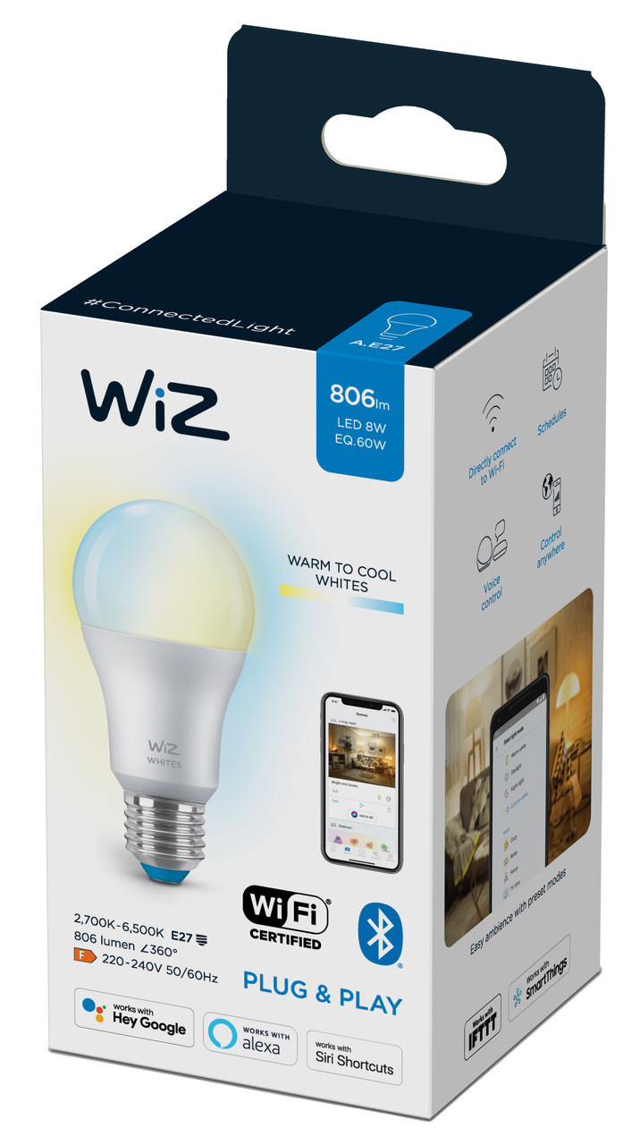 WiZ White A60 E27 Gen2 Smart Bulb