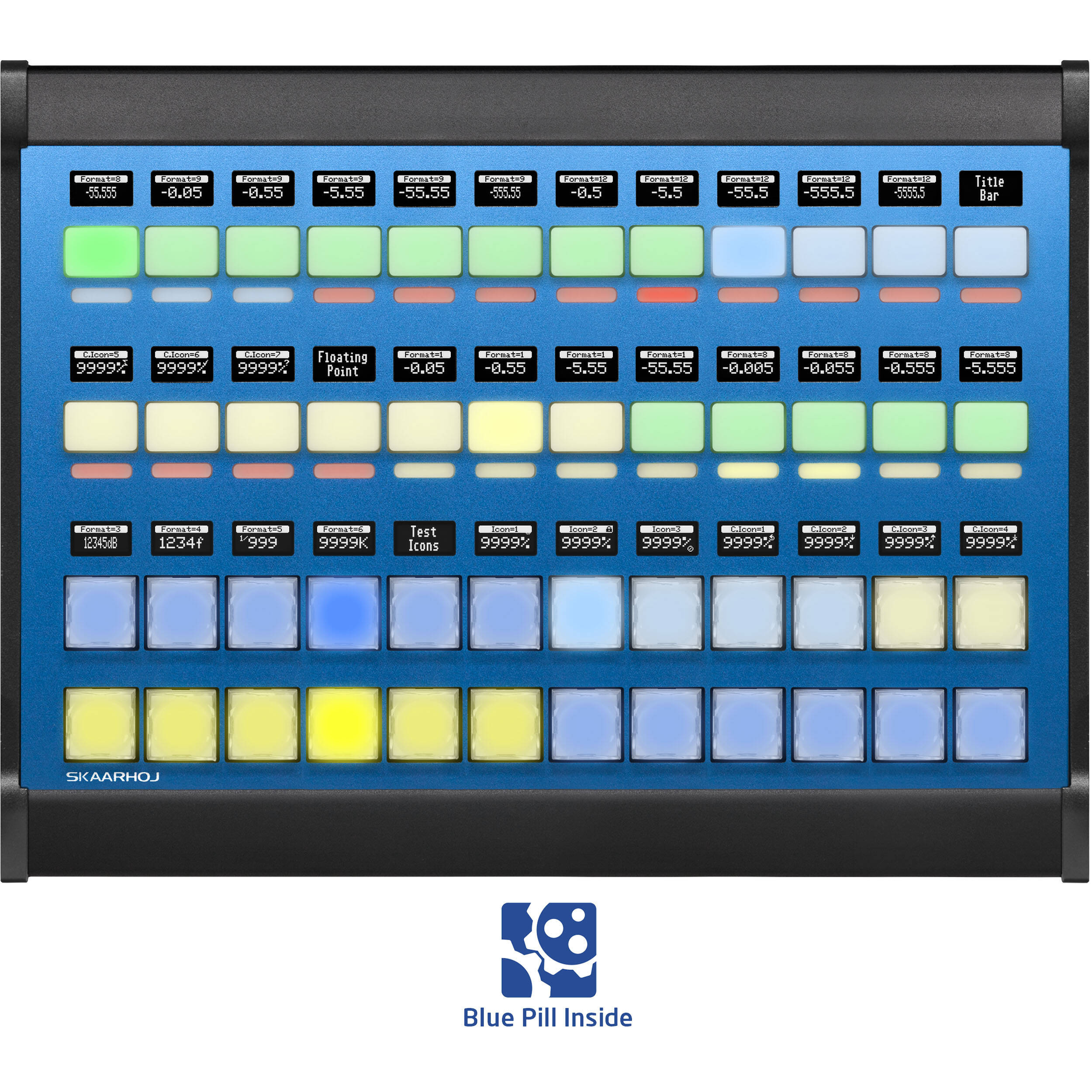 SKAARHOJ XPoint 48 Modular Controller with NKK Buttons and Blue Pill Inside