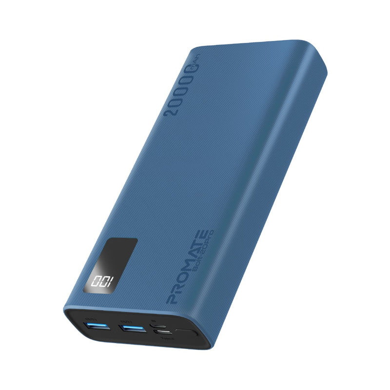 Promate Bolt-20 Pro 20000mAh Smart Charging Power Bank (Blue)
