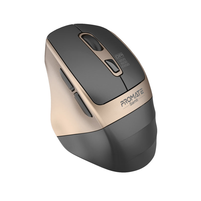 Promate Samit Silent Click Wireless Mouse (Gold)