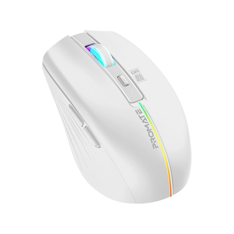 Promate Kitt Wireless LED Mouse (White)