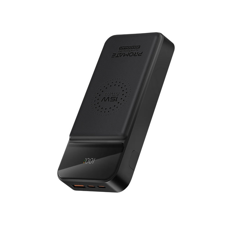 Promate AuraTorq-20 15W Wireless Power Bank (Black)