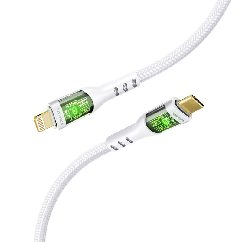 Promate TransLine-Ci 27W USB-C Cable (1.2m, White)