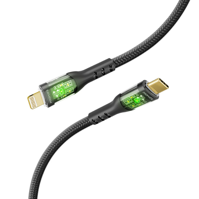 Promate TransLine-Ci 27W USB-C Cable (1.2m, Black)