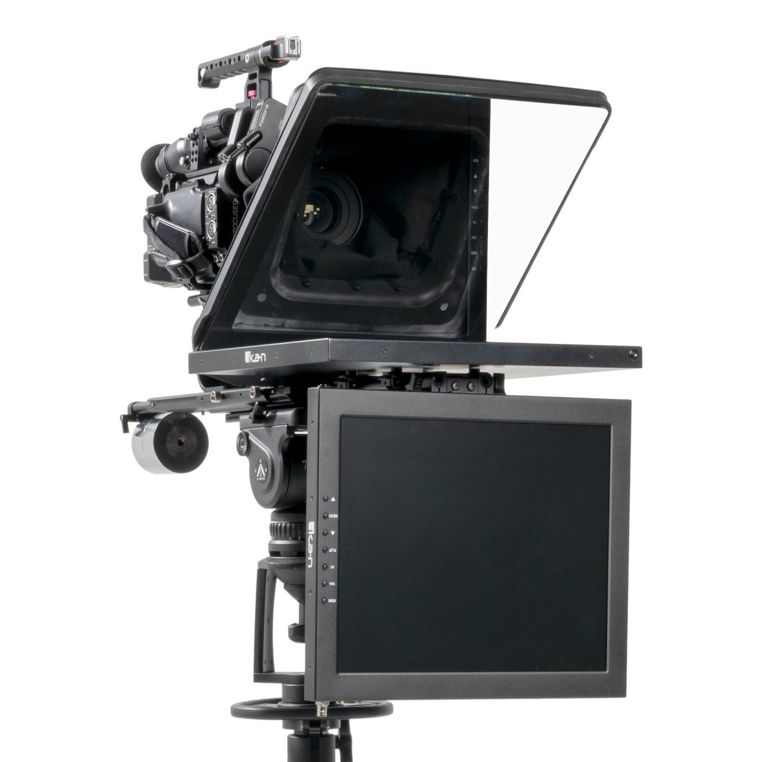 Ikan Professional 15" High-Bright Beam Splitter Teleprompter with 15" Talent Monitor Kit