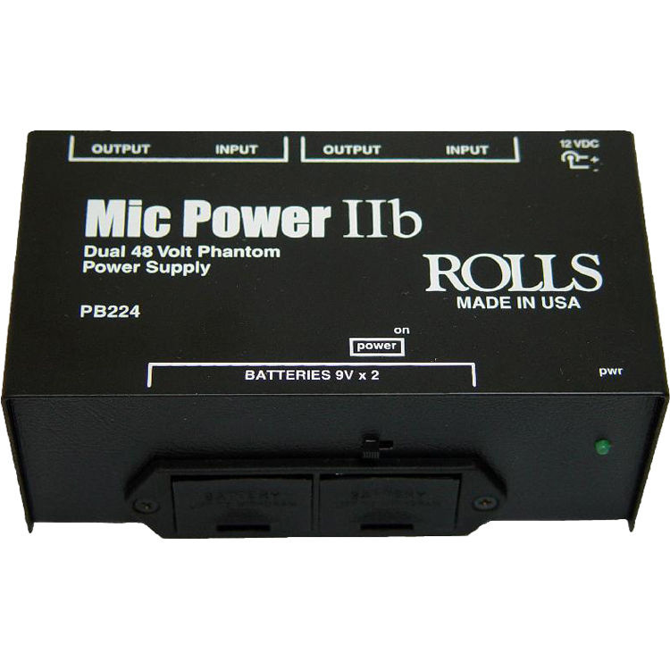 Rolls PB224 2-Channel Portable Battery Operated Phantom Power Supply