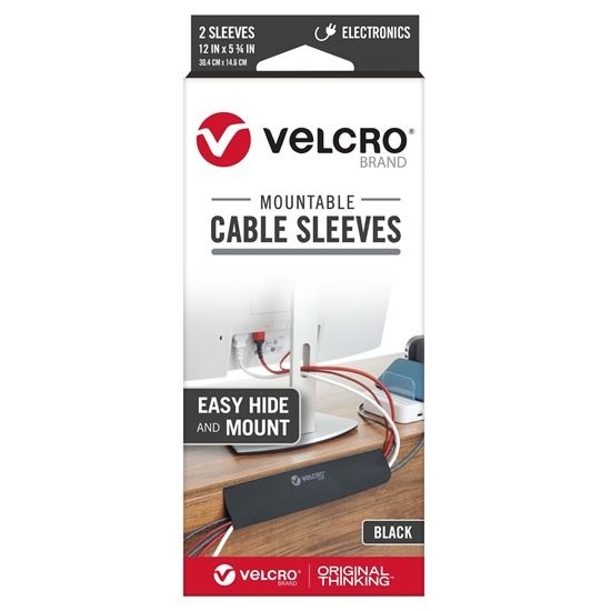 VELCRO 30 x 15cm Mountable Cable Sleeves (Black)