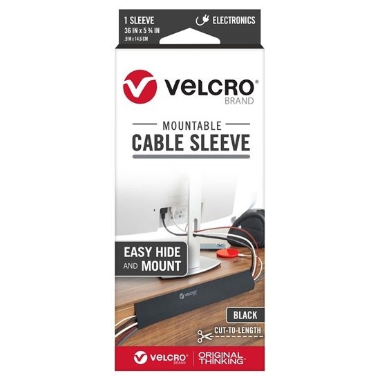 VELCRO 90 x 15cm Mountable Cable Sleeve (Black)