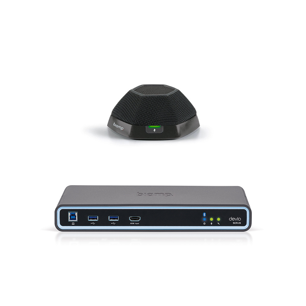 Biamp Devio SCR-25T & DTM-1 Tabletop Conferencing Bundle (Black)
