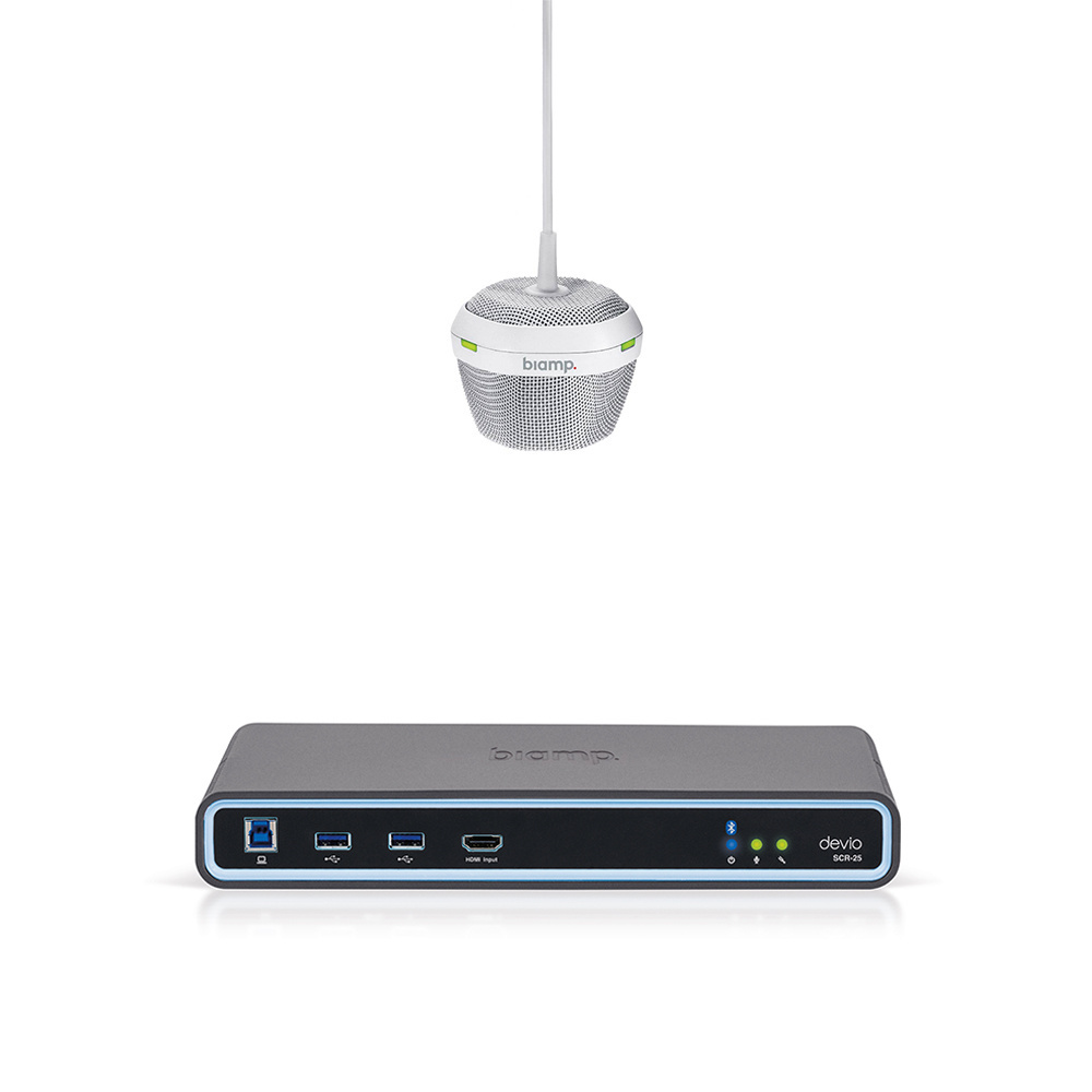 Biamp Devio SCR-25C & DCM-1 Ceiling Conferencing Bundle (White)