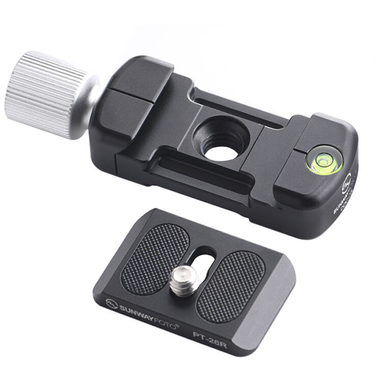 Sunwayfoto DDC-26LT Arca-Type 26mm Mini-Clamp with Quick Release Plate