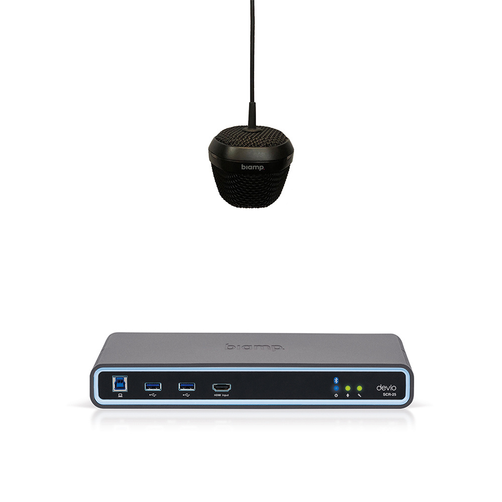 Biamp Devio SCR-25C & DCM-1 Ceiling Conferencing Bundle (Black)