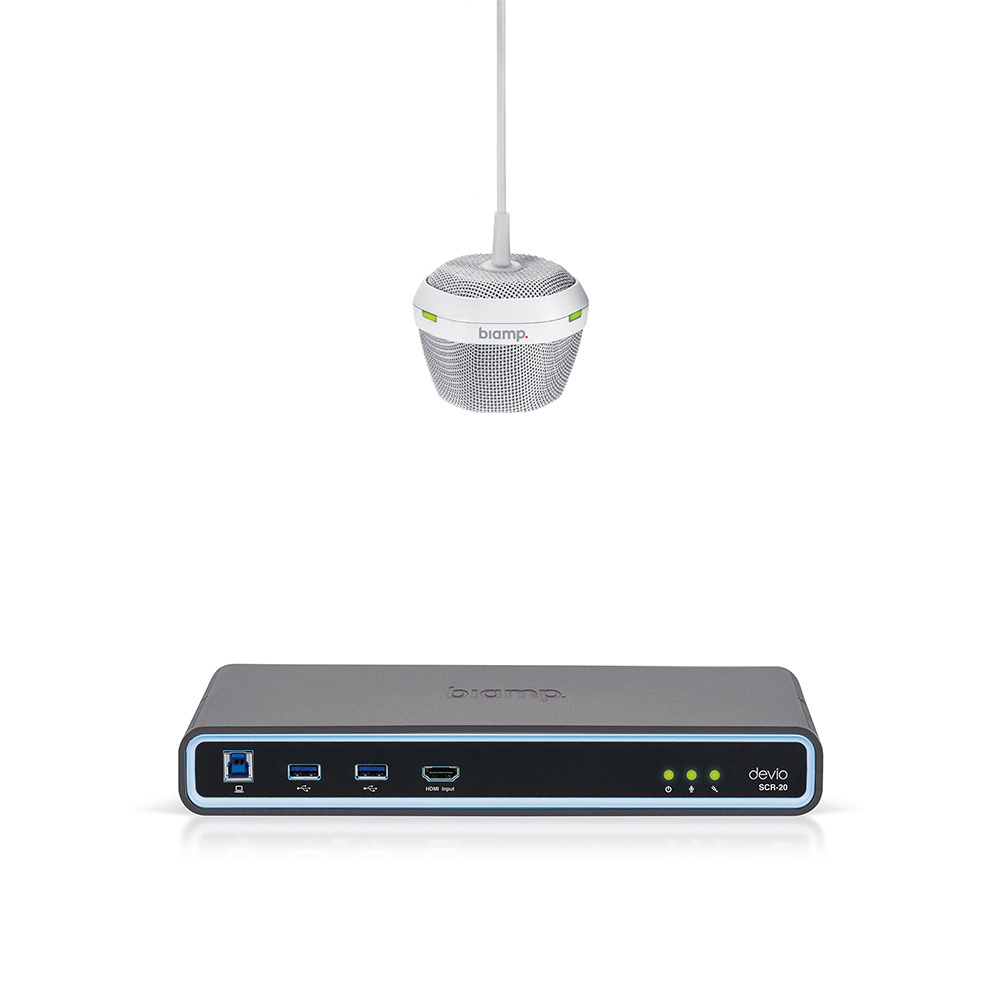 Biamp Devio SCR-20C & DCM-1 Conferencing Bundle (White)