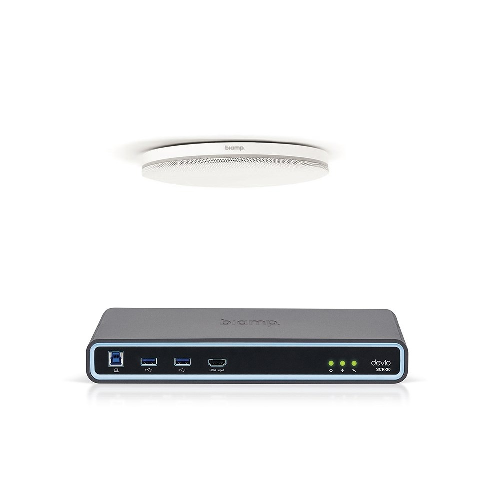 Biamp Devio SCR-20 & TCM-XEX Conferencing Bundle (White)