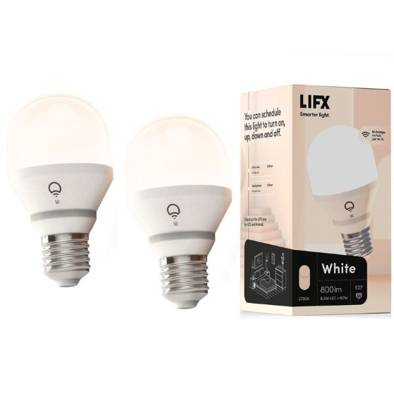 LIFX White 800 WiFi LED Light Bulb (E27 Socket, 2-Pack)