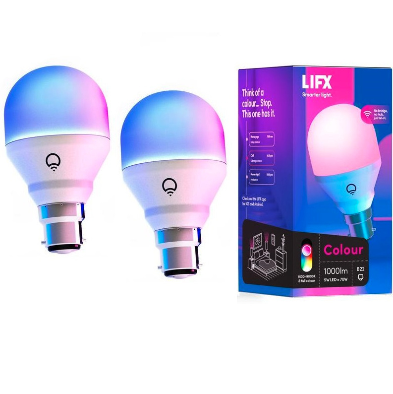 LIFX Colour 1000 WiFi LED Light Bulb (B22 Socket, 2-Pack)