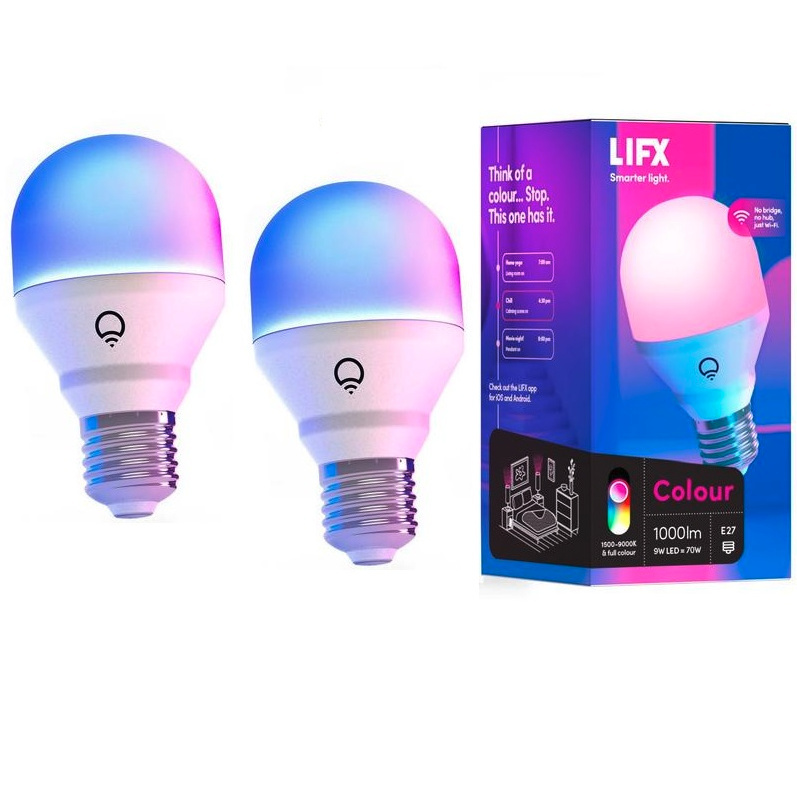 LIFX Colour 1000 WiFi LED Light Bulb (E27 Socket, 2-Pack)