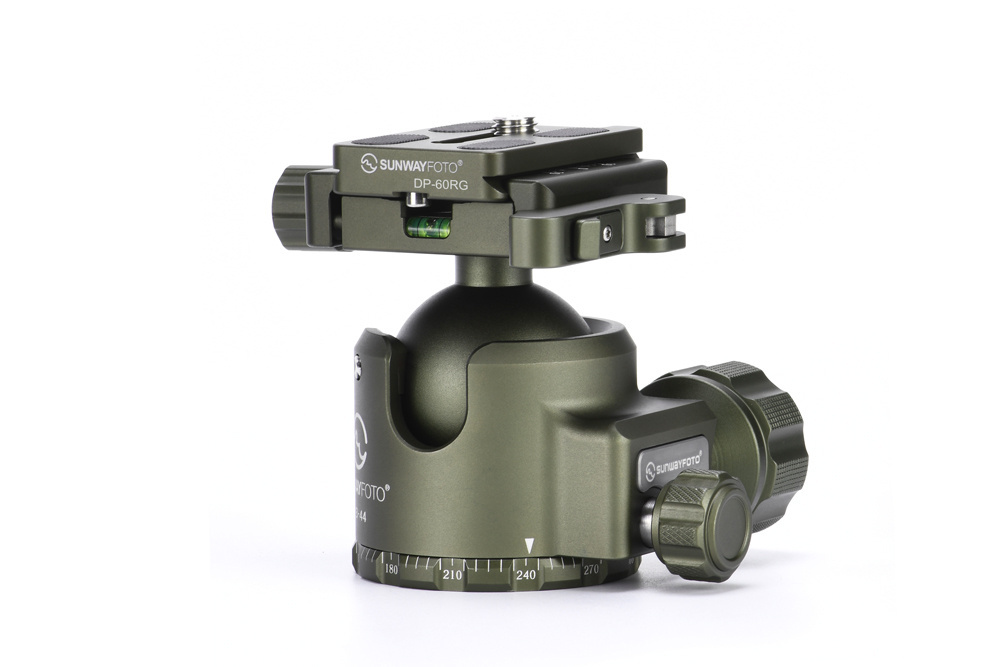 Sunwayfoto XB-44DLG Low Profile Ball Head with Duo-Lever Clamp (Army Green)