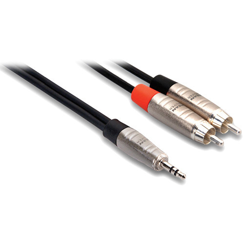 Hosa HMR-006Y REAN 3.5mm TRS to Dual RCA Pro Stereo Breakout Cable - 6'