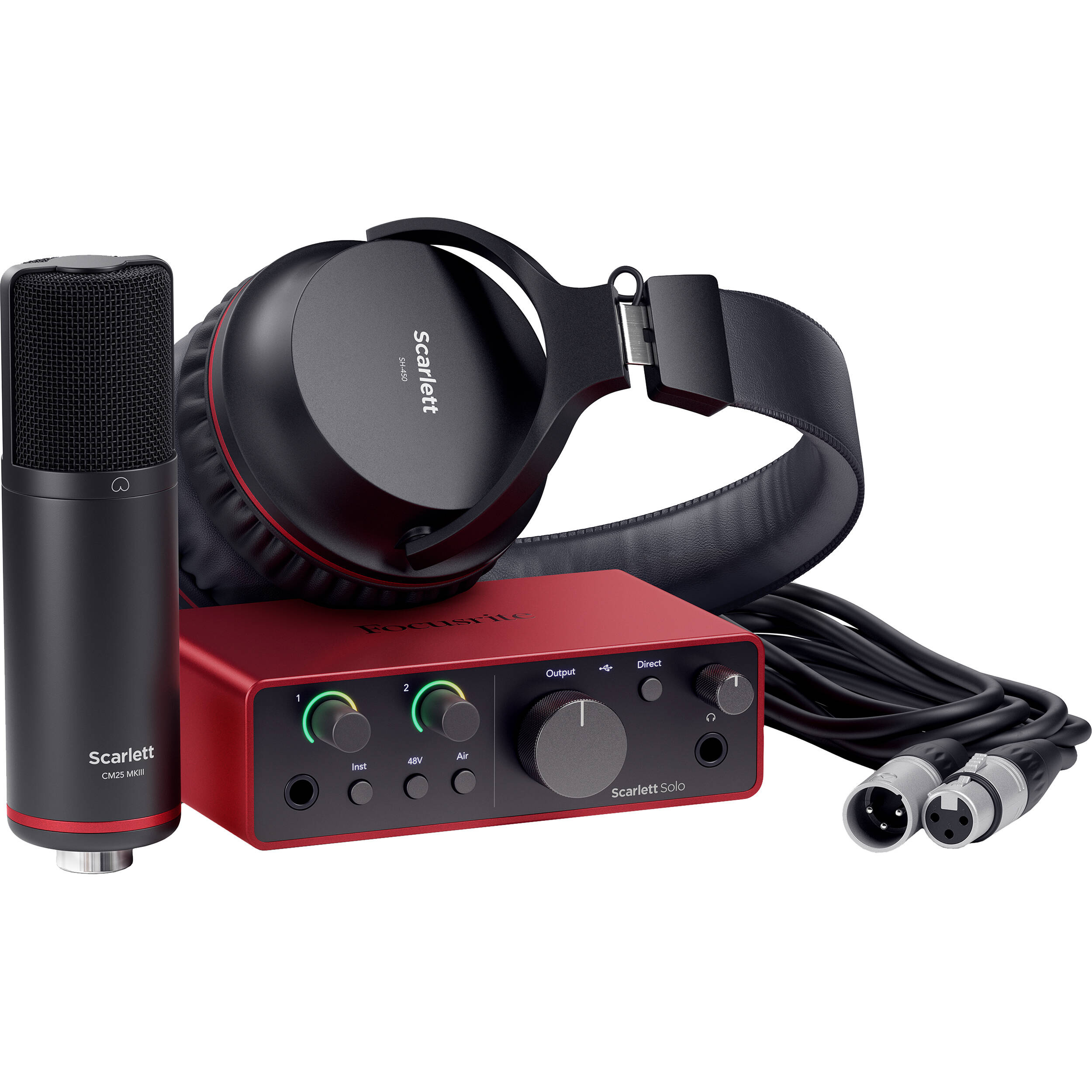 Focusrite Scarlett Solo Studio USB-C Audio Interface with Microphone and  Headphones (4th Generation)