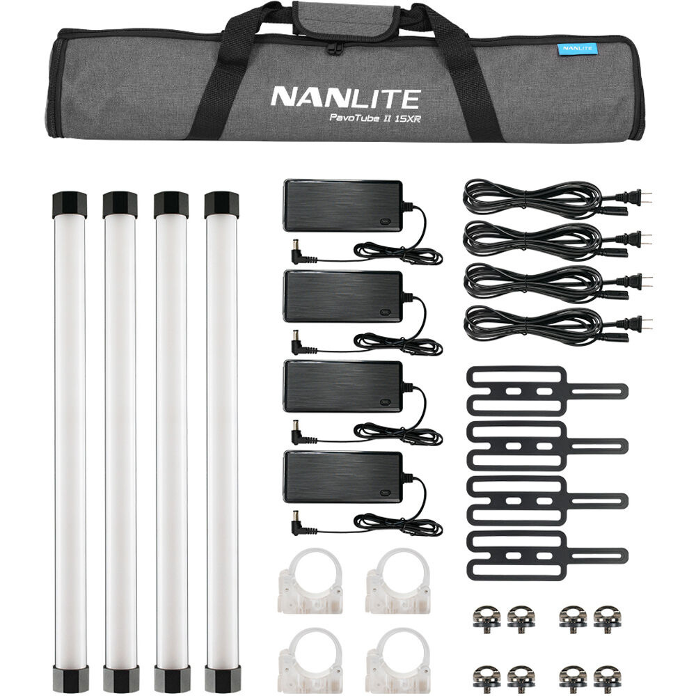 Nanlite PavoTube II 15XR RGB LED Pixel Tube Light (60cm, 4-Light Kit)