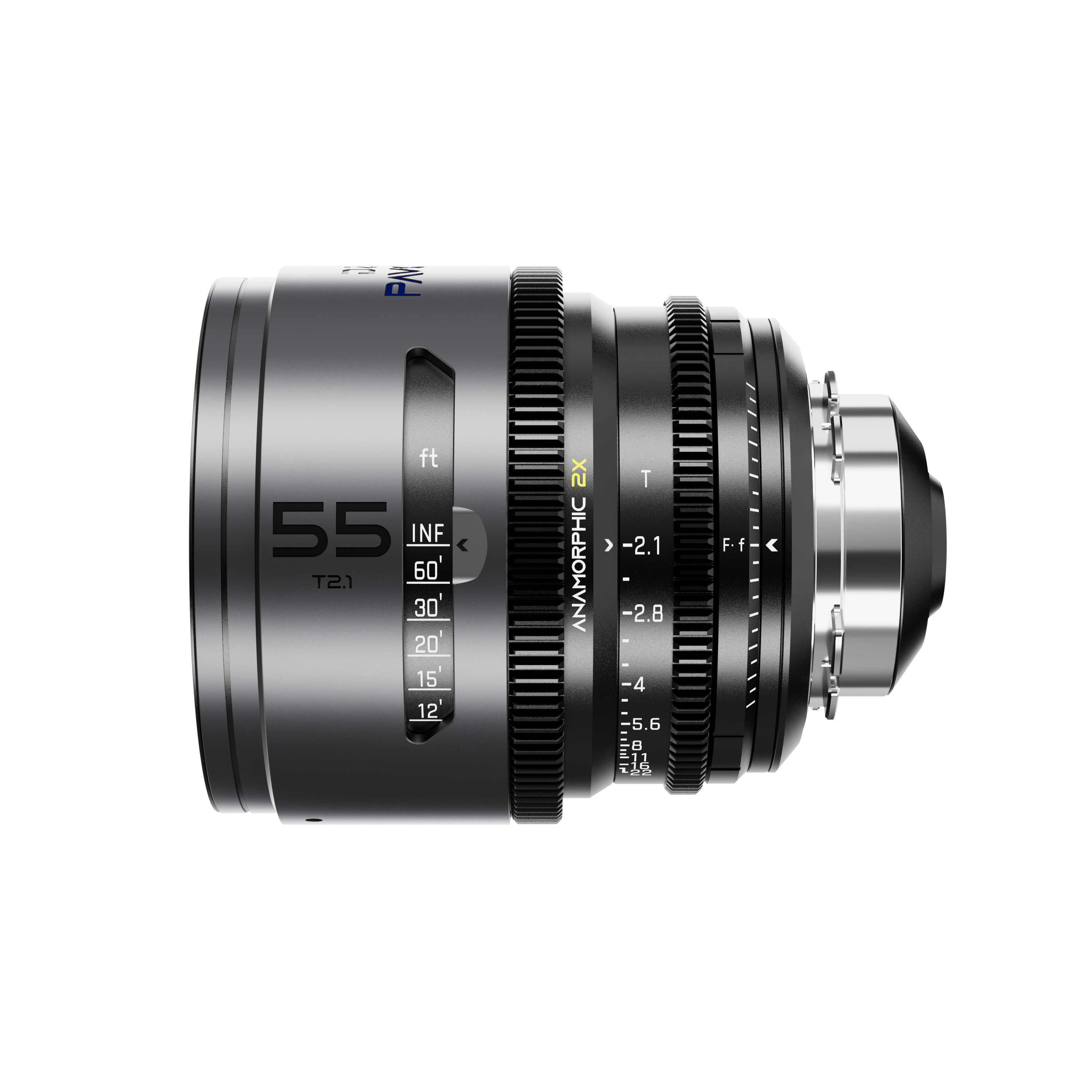 DZOFilm PAVO 55mm T2.1 2x Anamorphic Prime Lens (Blue Coating, PL/EF Mount, Feet)