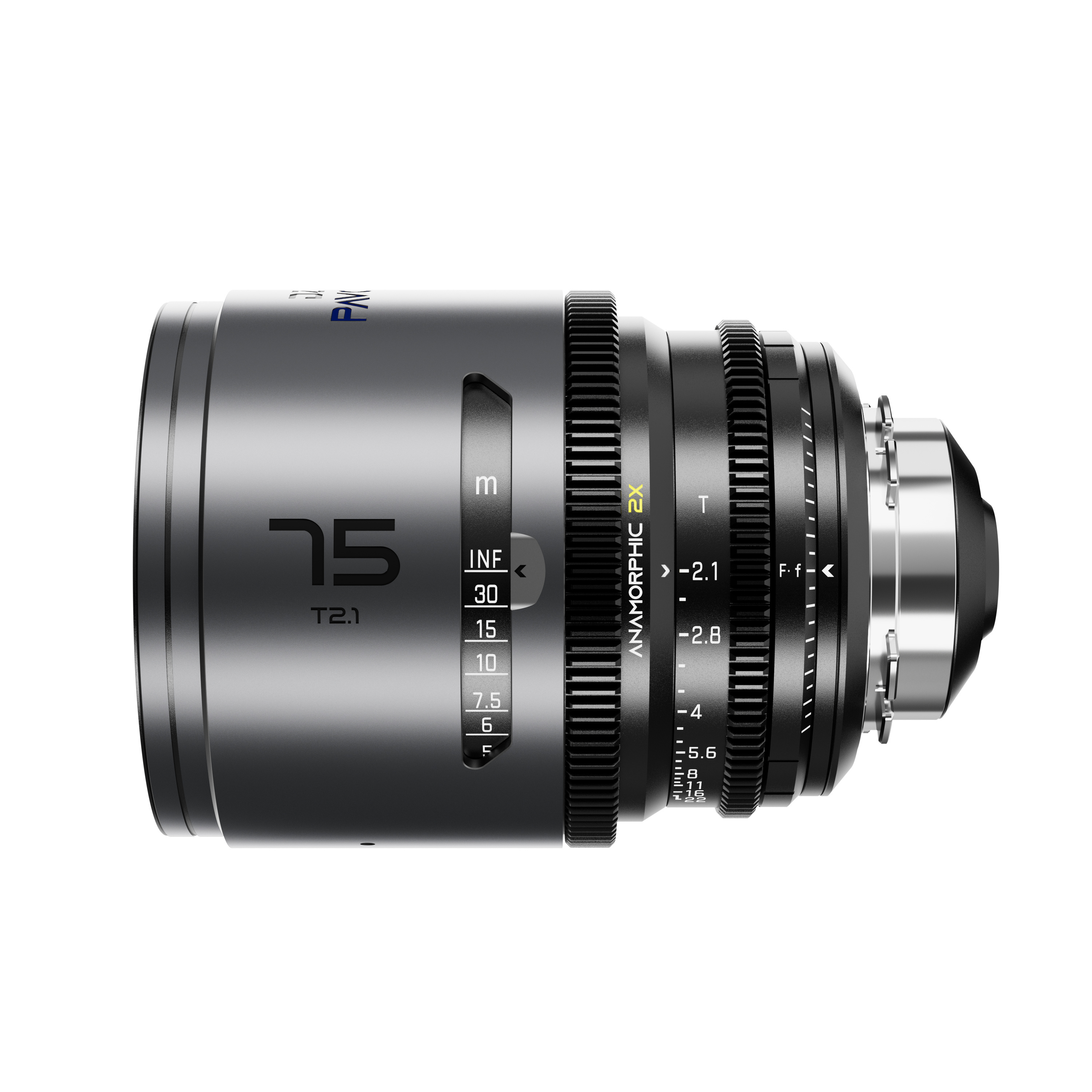 DZOFilm PAVO 75mm T2.1 2x Anamorphic Prime Lens (Blue Coating, PL/EF Mount, Meters)